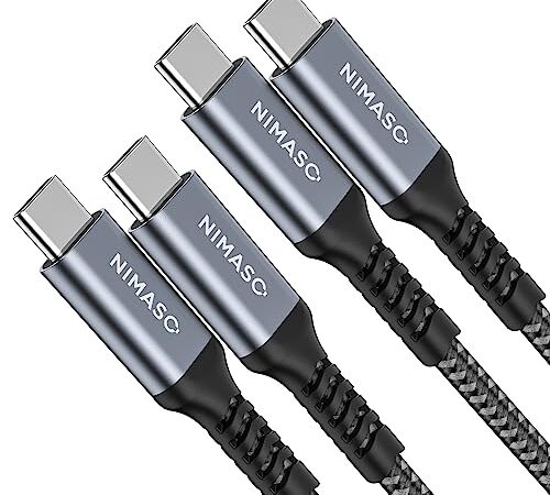 【2本セット】NIMASO USB C/Type C to Type C ケーブル 【2m+2m PD対応 60W急速充電 】 iPad mini6 (2021) 、MacBook、iPad Pro/Air、Galaxy、Sony、Pixel等Type-c機種対応 NCA20C52