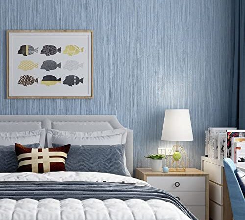 壁紙シール60cm×10m はがせる壁紙 厚みの強化 立体感 高級縞模様 防水 防汚 耐熱 リメイクシートDIY 装飾シート居間 寝室 店舗 壁 家具 (グレーブルー)