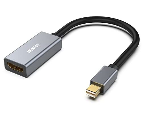 BENFEI Mini DisplayPort-HDMIアダプター、MacBook Air/Pro、Microsoft Surface Pro/Dock、モニター、プロジェクターなどと互換性のあるBenfei MiniDP-HDMIアダプター-グレー