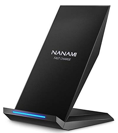 NANAMI ワイヤレス充電器 Qi認証 iPhone 14/14Pro(Max)/14 Plus/13/13 Pro(Max)/13 Mini/12/12 Pro( Max)/SE 第2世代 /11 / 11 Pro / Xs / XR / Xs Max / X / 8 / 8 Plus、Galaxy S22(Ultra)/S21(Ultra 5G) /S20 /S10 /S10+ /S9 /S9+ /Note10 /Note10+ /Note9、他のqi機種対応 USB Type-C端子 Quick Charge 2.0/3.0 最大15W出力 急速 置くだけ充電 スマホスタンド ワイヤレスチャージャー 日本語取扱説明書付属 テレワーク用品 男性/女性 お誕生日プレゼント お中元 夏のギフト 黒