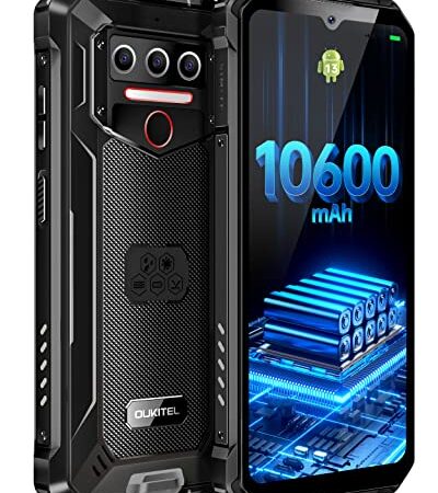OUKITEL WP23 Android13 simフリースマホ本体10600mAh大容量タフネススマホ防水防塵耐衝撃7GB RAM+64GB ROM 1TB拡張可能 6.5インチHD+大画面スマートフォンNFC 技適認証済 黒
