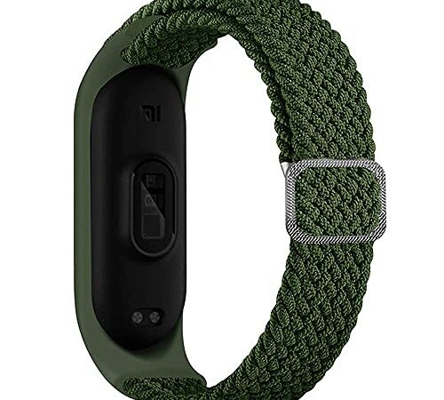 編組ソロループコンパチブルXiaomi mi Band 7 6 5 4 3、調節可能なシリコーン生地編組伸縮性スポーツストラップBraided Solo Loop コンパチブルXiaomi Miバンド 7 5 6 4 3