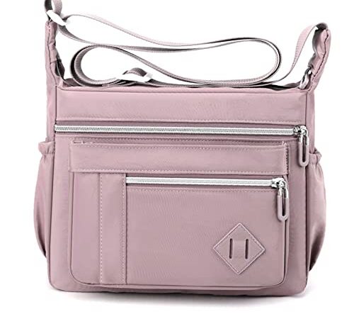 [Ｂｅｔａｌｙ] ベタリー ショルダーバッグ レディース マザーズバッグ 防水 斜めがけ 肩掛け ナイロン 軽量 撥水 ポケット 小さめ 2WAY 通学 通勤 旅行 人気 男女兼用 花柄 カジュアル 鞄 Aライトピンク