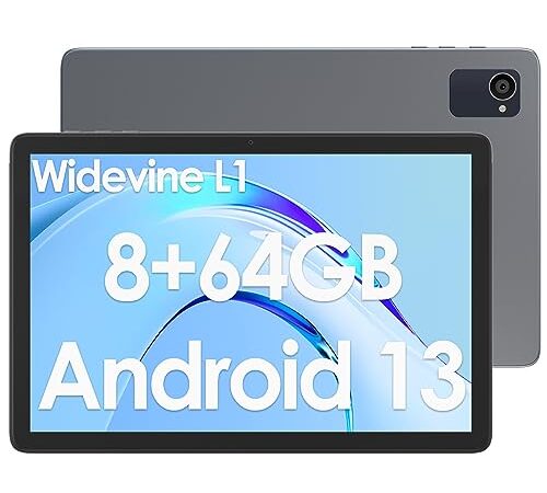 【Android 13､6000mAh】 タブレット 10インチ wi-fiモデル､ RAM 8GB(4+4拡張)/ROM 64GB/1TB SD拡張､WideVine L1対応､一体型金属アルミ+10.1'' 大画面､1.8m充電ケーブル､ 大容量バッテリー､ Wi-Fi 6 4コアCPU､タブレット Android 13､HD IPSディスプレイ､5G WiFi､Bluetooth 5.0､GMS認証､アンドロイド13､日本語取扱説明書付き-PlimPad P8 Plimpton (プリントン)