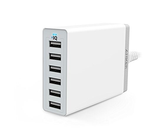 Anker PowerPort 6(60W 6ポート USB急速充電器) iPhone / iPad / iPod / Xperia / Galaxy / Nexus / 3DS / PS Vita / ウォークマン他対応 【PowerIQ搭載】(ホワイト)