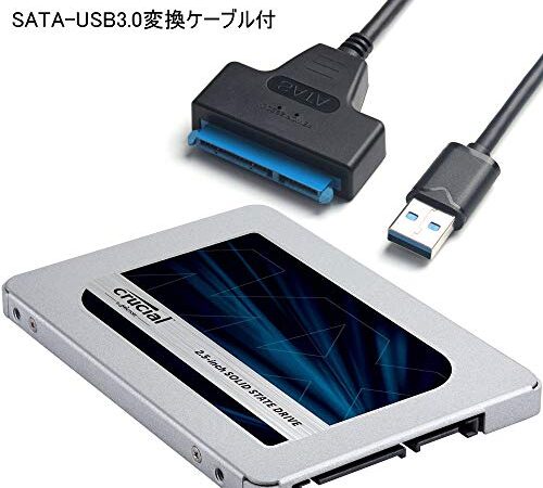 Crucial クルーシャル SSD 500GB MX500 SATA3 内蔵 2.5インチ 7mm CT500MX500SSD1 SATA-USB3.0変換ケーブル付 [並行輸入品]