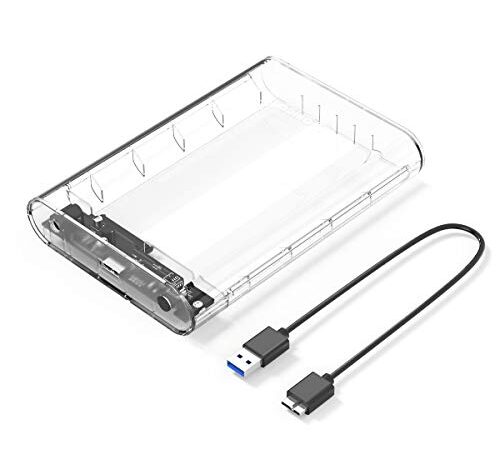 ORICO 3.5インチ HDD ケース USB3.0 ドライブケース SATA3.0接続 5Gbps転送 3.5" HDD対応 16TBまで 電源アダプター付 静電気防止 PC材料 工具不要 透明ケース