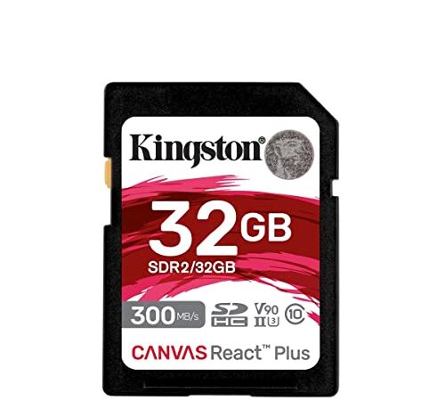 キングストン SDXCカード 32GB 最大300MB/s UHS-II V90 4K 8K Canvas React Plus SDR2/32GB カードのみ 製品寿命期間保証