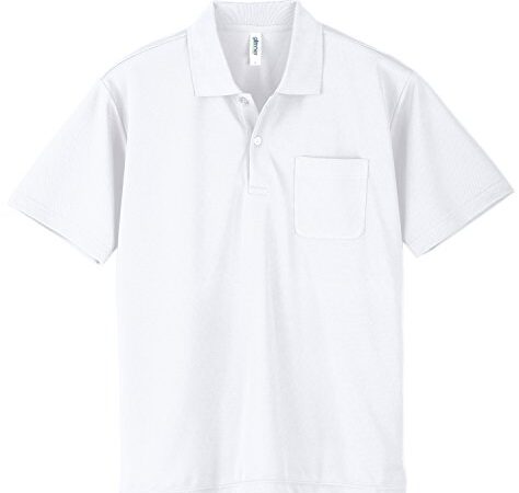 [グリマー] UVカット・吸汗速乾 ドライメッシュポロシャツ（ポケット付） ホワイト L