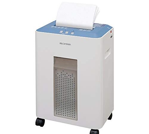 アイリスオーヤマ シュレッダー 業務用 静音 高速 細断枚数16枚 クロスカット ホチキス対応 連続使用10分 CD/DVD/カード対応 ダストボックス23L A4/400枚収容 OF16J ブルー