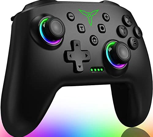 【2023新型 マクロ機能】 Switch コントローラー 無線 スイッチ コントローラー プログラム編集 9色変換LEDライト 光る スイッチ プロコン 有機elモデル対応 スリープ解除 TURBO連射 振動 6軸ジャイロセンサー Switch/Lite/OLED/PC/Android/IOSに対応 1000mAhバッテリー