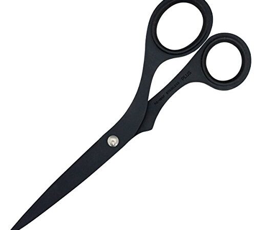 プラスはさみツイストリング ステンレス鋏エクストラ フッ素コート 粘着テープ のり ベタつかない BK SC-165F 34-931 ブラック