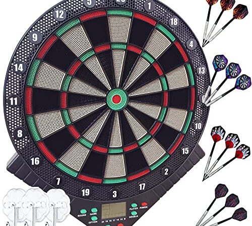 HOOMEE ダーツボード 電子ダーツボード 初心者・初中級者向け 自動採点 音声機能