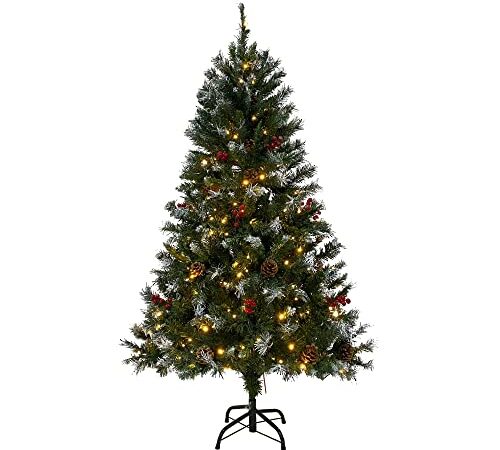 クリスマスツリー スチール脚 ピカピカライト付き 組み立て簡単 おしゃれ クリスマスツリーセット LEDライト (150cm)