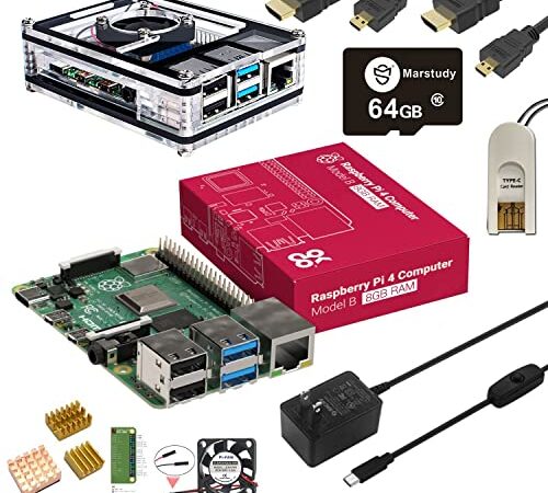 Marstudy Raspberry Pi4 Model B Ultimate Starterキット(8GB RAM)/ラズベリーパイ4B(技適マーク付)/Raspberry Pi OSプリインストール