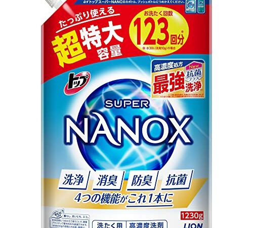 トップ ナノックス(NANOX)【大容量】トップ スーパーナノックス 蛍光剤・シリコーン無添加 高濃度 洗濯洗剤 液体 詰め替え 超特大1230g