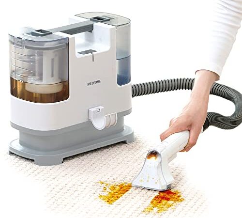 アイリスオーヤマ リンサークリーナー 自動ポンプ式モデル 【テレビ放映商品】 染み抜き 布洗浄機 ブラシヘッド&T字型ヘッド付属 楽ちん給水口 RNS-P10-W ホワイト