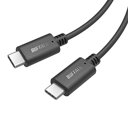 バッファロー USB Type C ケーブル USB-C & USB-C 2.0 ケーブル 1.0m 60W PD対応 充電 スマホ タブレット ブラック BU2CC10BK/N