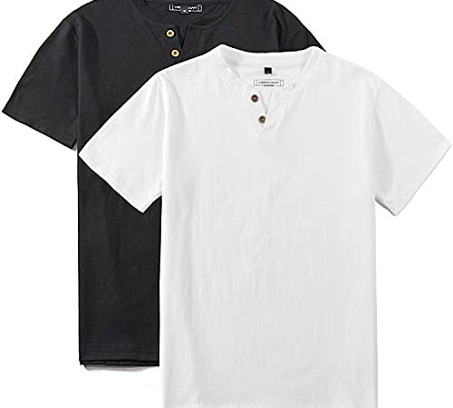 [VERAVANT] tシャツ メンズ 半袖 100% 綿 2枚組 ヘンリーネック フィットネス おしゃれ インナーシャツ