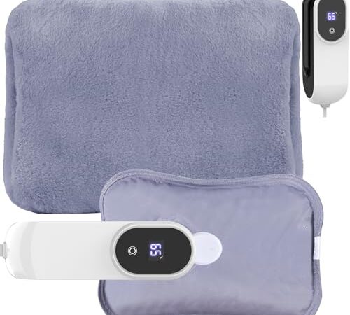 湯たんぽ ゆたんぽ 充電式 蓄熱式【2023年最新無段階温度30~65℃設定&空焚き防止】 電気湯たんぽ エコ湯タンポ 【2023年最新知能・保温機能加え】 暖房器具 省エネ 防爆 過熱防止 防寒グッズ あったか プレゼン ギフト 両親 年上 年末 お歳暮 グレー