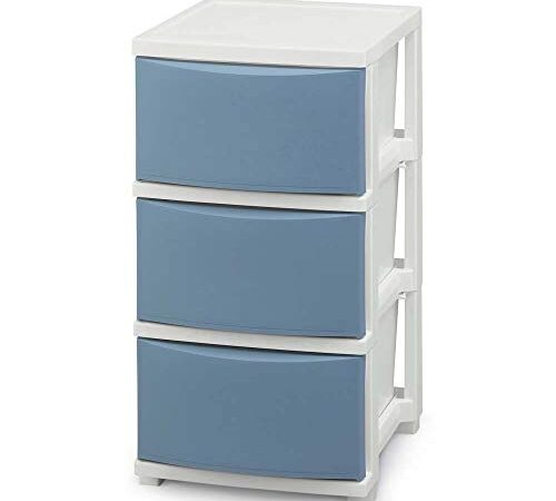 アイリスオーヤマ コロネチェスト 一体型フレームで組立て超簡単 スリム型 3段 ブルー 天板裏の2本のパイプで上に物を置いてもへこまない 脚付きで掃除しやすい クローゼットの中でも引き出しが開けやすい スリムで置き場所に困らない chest 柜子 橱 椟 日本製 IRISOHYAMA CLN-323