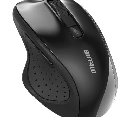 バッファロー 5ボタン Bluetooth 5.0 Blue LED マウス ブラック 戻る/進むボタン搭載 省電力 BSMBB305BK