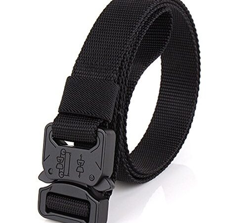 [BFENG] ナイロンベルト メンズベルト タクティカルベルト 作業用ベルト 軽量耐久性 2.5CM幅, ブラック