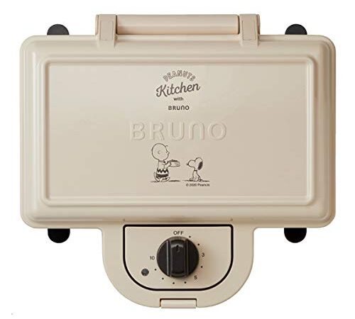 BRUNO ブルーノ ホットサンドメーカー スヌーピー 耳まで焼ける 電気 ダブル PEANUTS BOE069-ECRU