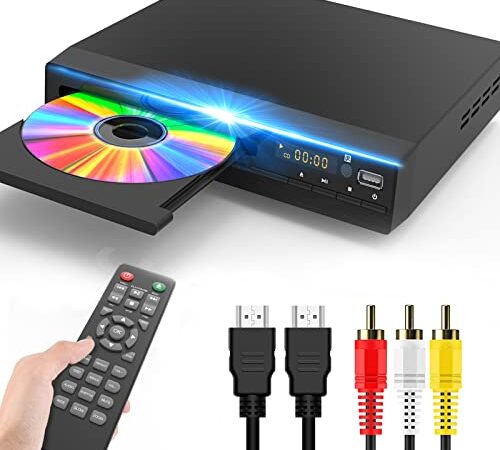 DVDプレーヤー1080Pサポート DVD/CD再生専用モデル HDMI端子搭載 CPRM対応、録画した番組や地上デジタル放送を再生する、USB、AV/HDMIケーブルが付属し、テレビに接続できます、リモコン、日本語説明書付き