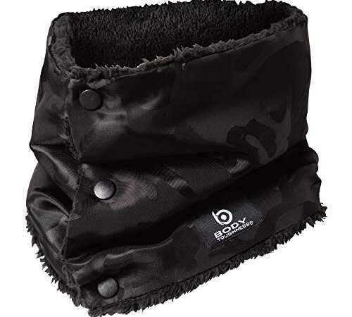 おたふく手袋冬用ネックウォーマー[防風撥水保温ボタン式迷彩柄メンズ]JW-117ブラックフリー