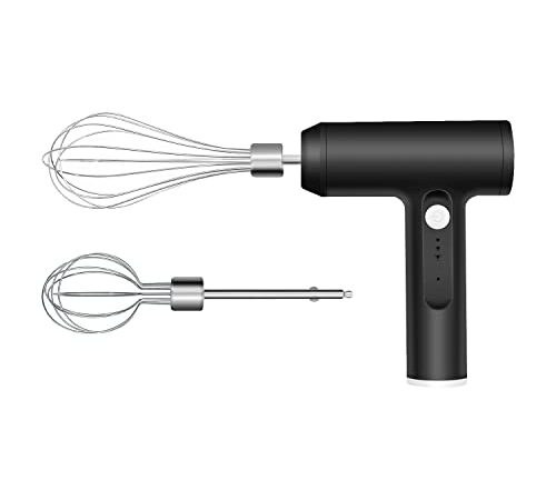 Mcbazel ハンドミキサー 小型サイズ泡立て器 電動マドラー コードレス 3段階スピード調節 充電式 キッチン用 調味料・卵・ジャム・栄養補助食品・ミルクセーキ・たまご・クリーム等々食材対応 お菓子・ケーキ作り 美容院・美容室・美容師用 カラー剤混ぜる 多機能で軽量-ブラック