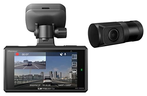 Pioneer パイオニア ドライブレコーダー VREC-DH301D 前後2カメラ 前370万画素 後200万画素 3インチ 前WQHD 後フルHD 駐車監視対応 対角前135º 後128º 連続 衝撃 手動 駐車録画 microSD(32GB) 黒 カロッツェリア
