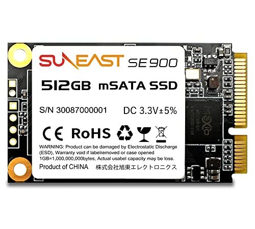 SUNEAST SSD 内蔵SSD 512GB SE900 Msata Solid State Drive SSD mSATA ミニ ハードディスク 3.0 6Gb/s 3D NAND採用 サンイースト 国内3年保証 SE900MSA3-512G