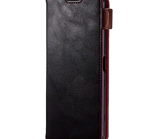 エレコム Xperia 1 III レザーケース 手帳型 ステッチ 磁石付き ブラック PM-X212PLFYBK