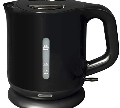 [山善] 電気ケトル 1.0L 沸騰自動OFF機能付き ワンタッチ操作 ブラック DKE-100(B)