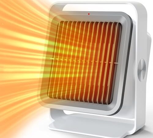 ヒーター 小型 セラミックファンヒーター 足元 手元 暖房 省エネ 速暖 400W/600W ファンヒーター 電気 静音 角度調節 転倒オフ 過熱保護 ミニ セラミックヒーター 電気ヒーター トイレ 洗面所 脱衣所 卓上 オフィス PSE適合品 (グレー)