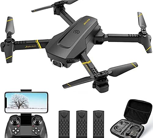 4DRC ドローン1080P HDカメラ 200g未満 WI-FI FPVリアルタイム 航空写真 収納ケース付き バッテリー3個付きおよび 飛行時間48分 ジェスチャーコントロール 黒 初心者 小型折りたたみドローン ヘッドレスモード 3Dフリップ 高度維持 日本語の取扱説明書 2.4GHz 国内認証済み