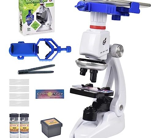 Ailunate 顕微鏡 小学生 中学生 子供 子ども スマホ 撮影 こども 学習 自由研究 夏休み 宿題 学校 100倍 400倍 1200倍