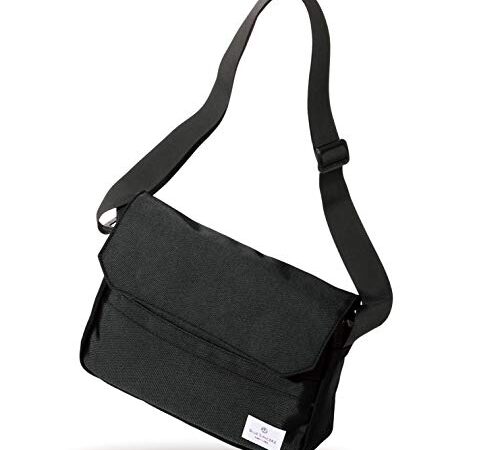 [BLUE SINCERE] ショルダーバッグ メンズ ７ポケット 磁気 防止 RFID 軽量 スキミング防止 斜めがけ ワンショルダー カバン キャンバス / SHB1 (ブラック)