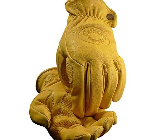 Caiman カイマン レザーグローブ（革手袋） ドライバー／ワーク／バイク Gold Sheep Grain（羊革） (L)