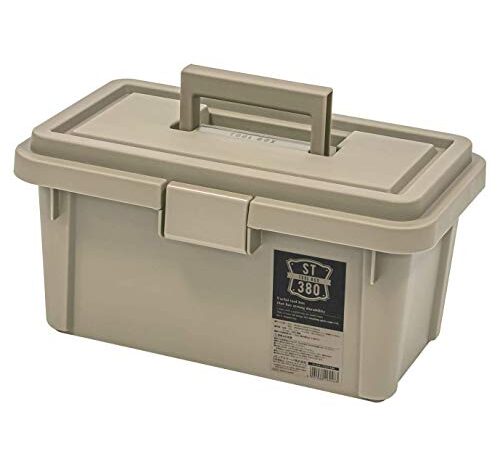 JEJアステージ 収納ボックス 日本製 アウトドア収納 キャンプ [Sシリーズ ツールボックス ST380S] サンドベージュ 幅38×奥行22×高さ19cm
