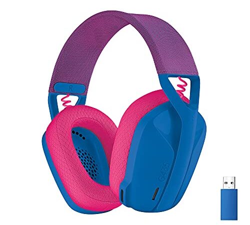 Logicool G ゲーミングヘッドセット G435 LIGHTSPEED & Bluetooth ワイヤレス ヘッドセット 軽量 165g 内蔵マイク 18時間連続使用 USB ドングル Dolby Atmos対応 ヘッドホン PC PS4 PS5 スマホ 対応 G435BL 国内正規品