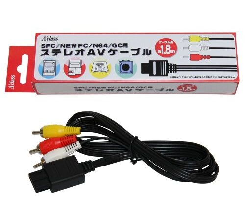 スーパーファミコン/NEWファミコン/NINTENDO64/ゲームキューブ用ステレオAVケーブル