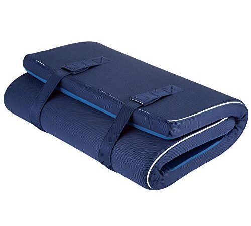 西川 (Nishikawa) エニーマット マットレス シングル 高反発 寝返りサポート エアホール加工 通気性 年中快適 抗菌加工 洗濯可能な側生地 折りたたみ 収納用固定ベルト付き ベッドでも床でも使用OK マットレストッパー 敷き布団 ANY MAT スリープラインby nishikawa ネイビー 246057293