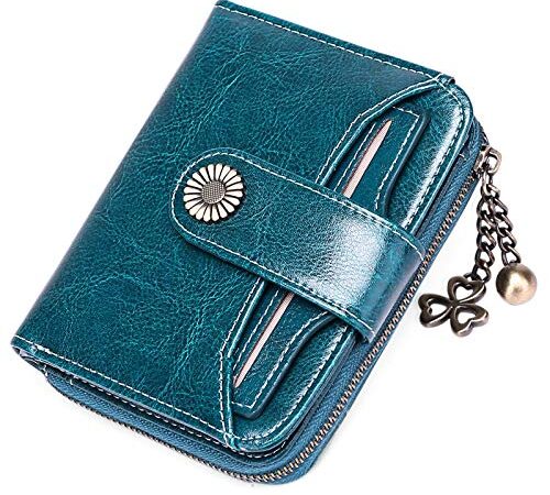 [SENDEFN] 財布 レディース 二つ折り 財布 本革 人気 おしゃれ 触り良い 正規品 (小銭入れ付き) RFID＆磁気スキミング 防止