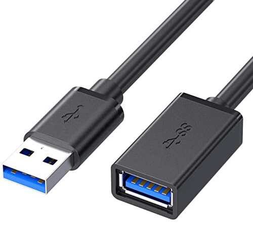 USB延長ケーブルUSB 3.05 Gbps高速データ転送A-A型オス・メスUSB延長線0.5 M（黒）