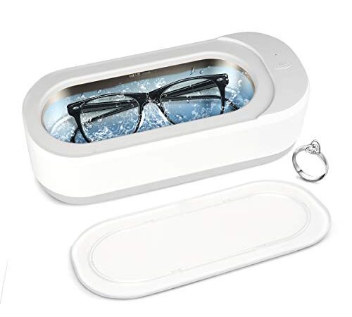 2023 超音波洗浄機 家用 350ml 46000Hz メガネ 超音波洗浄機 腕時計 アクセサリー洗浄, 眼鏡クリーナー，本物の商品はFBAによって配送されます。他の配送業者は偽物の商品です