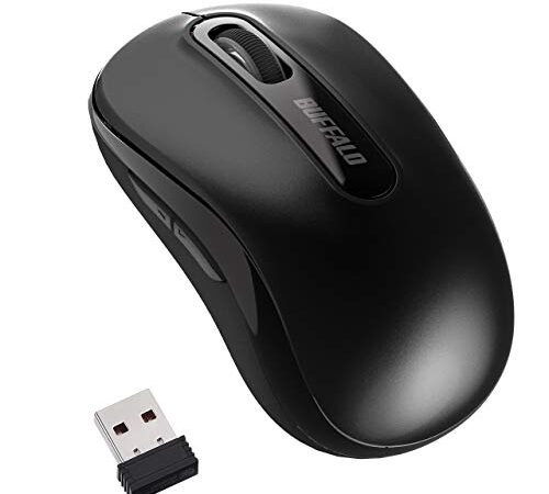 バッファロー マウス 無線 ワイヤレス 5ボタン 【戻る/進むボタン搭載】 小型 軽量 節電モデル 最大584日使用可能 BlueLED ブラック BSMBW315BK