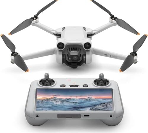 DJI カメラドローン Mini 3 Pro DJI RC (リモコン) 付属 初心者向け リモートID対応 折りたたみ可能 4K/60fps動画 48MP写真 飛行時間34分 軽量249 g未満 前方/後方/下方障害物検知