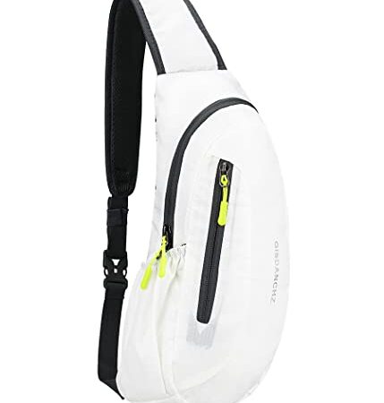 Gisdanchz ボディバッグ メンズ 大容量 防水 肩掛けバッグ ワンショルダー バッグ おしゃれ スポーツ 斜めがけバッグ ボディーバッグ 小さい ワンショルダーバッグ メンズ ショルダーバッグ 斜めがけ ホワイト